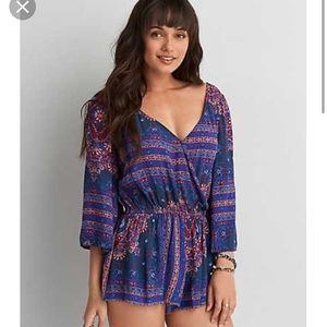 American eagle front cross bohemian romper